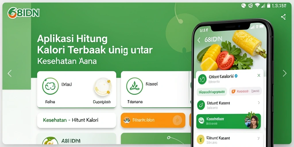 Antarmuka sederhana aplikasi 68IDN untuk menghitung kalori.