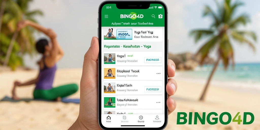 Tampilan antarmuka BINGO4D yang sederhana untuk latihan Yoga.