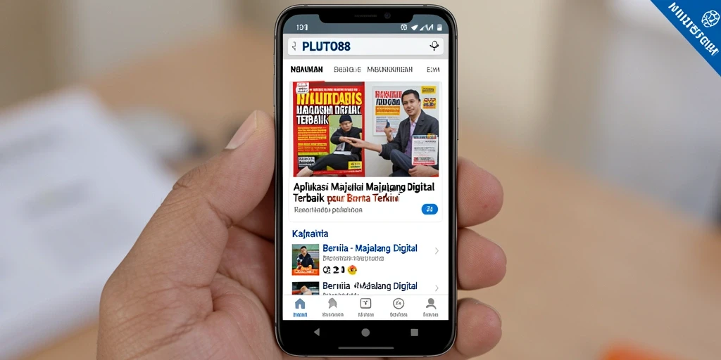 Antarmuka PLUTO88 menampilkan berbagai artikel menarik di Majalah Digital.