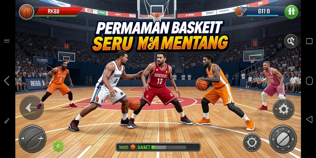 Tampilan antarmuka permainan Basket RK88 yang menarik dan interaktif.