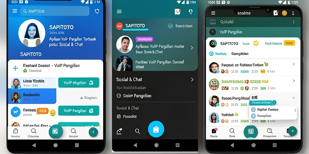 Screenshot aplikasi SAPITOTO menampilkan antarmuka panggilan VoIP yang intuitif.