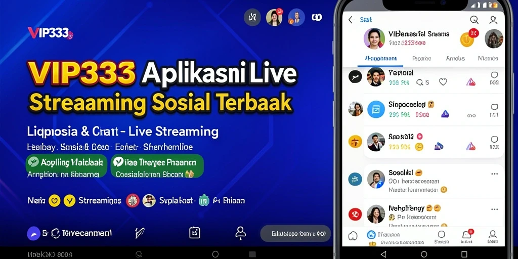 Tampilan antarmuka aplikasi Live Streaming VIP333 yang menarik dan interaktif.